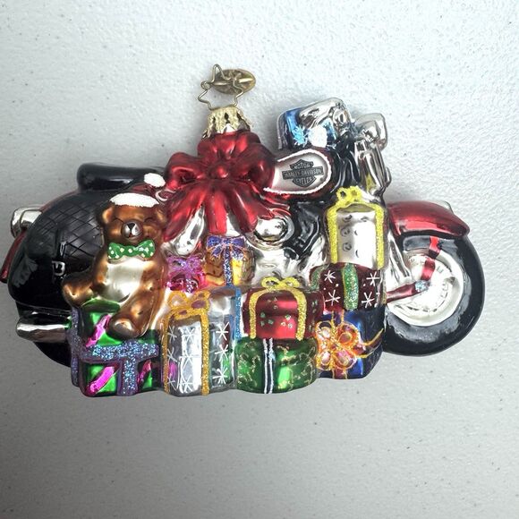 Christopher Radko Harley Davidson Motorcycle DECK THE HARLEY Christmas Ornament - Picture 3 of 11